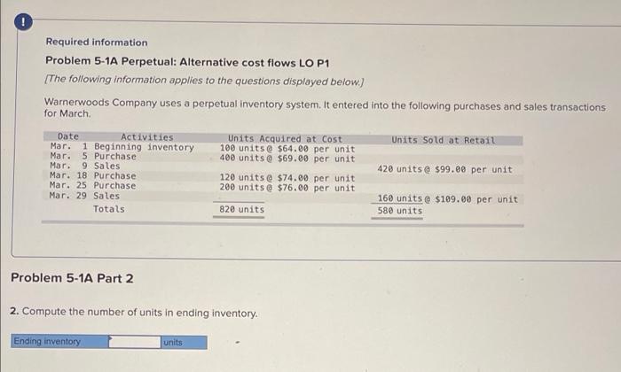  0 Required information Problem 5-1A Perpetual: Alternative cost flows LO P1