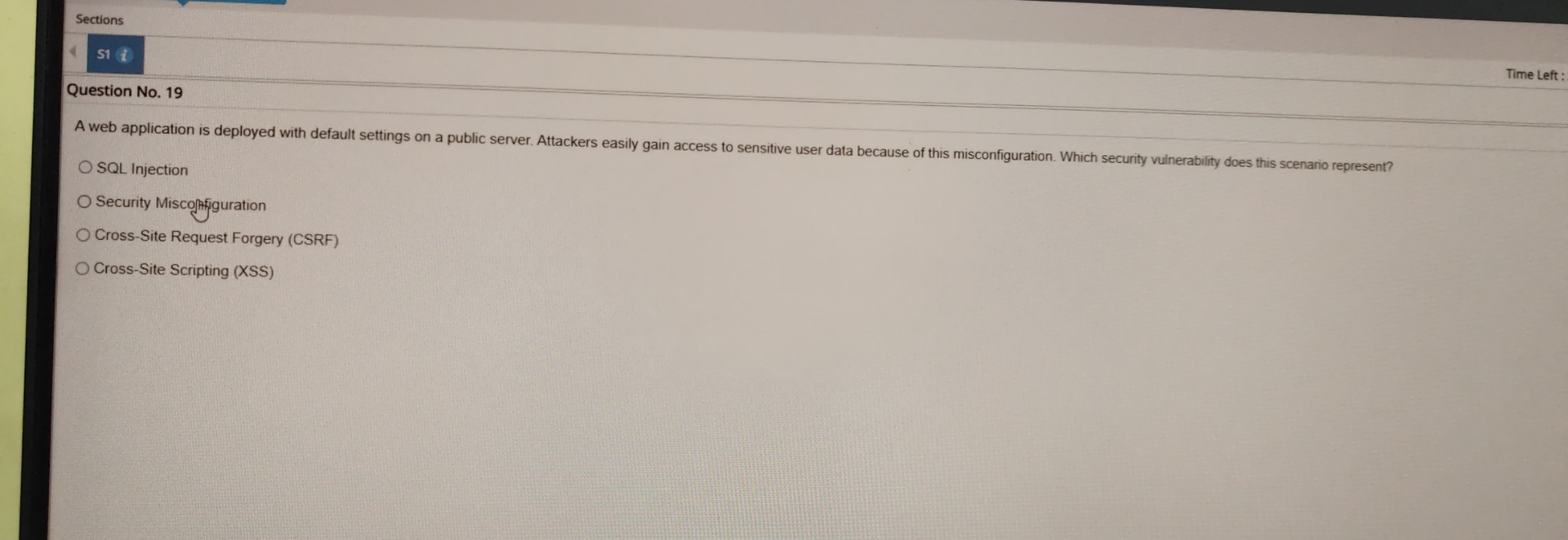  Sections 51 i Question No.19 A web application is deployed with