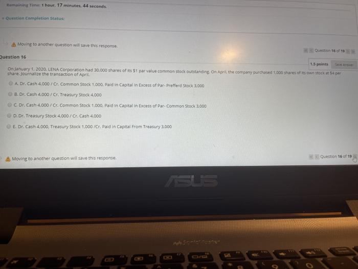 below cost. C. Net income and net loss D. Cash and stock
