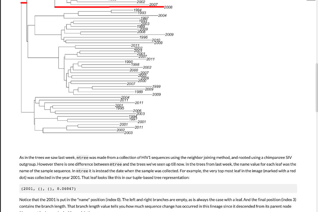 import the phylogenetic tree we will be using: from hivlMgroup the variable
