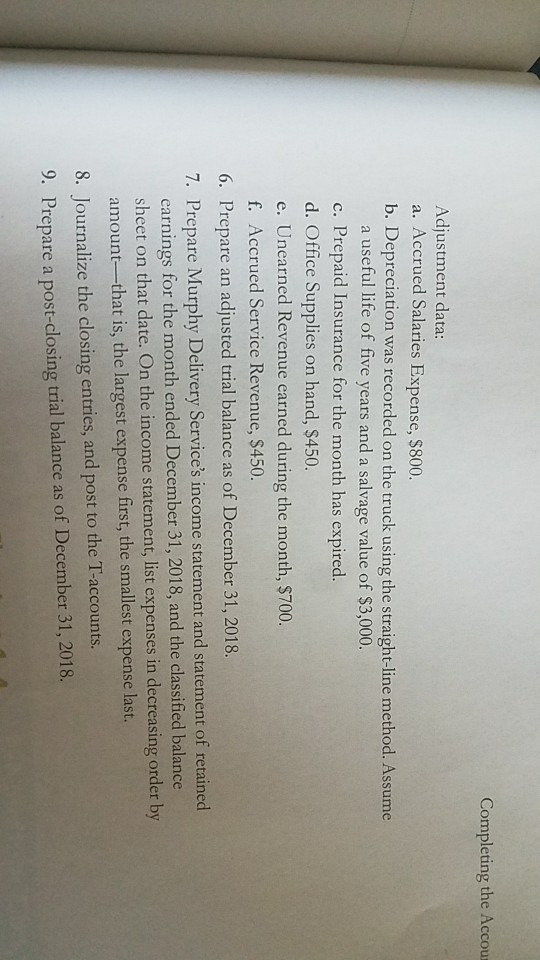 Service December 2018 completed the following transactions during Murphyar value of s9,000