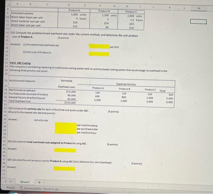 a1) Compute the predetermined overhead rate under the current method, and
