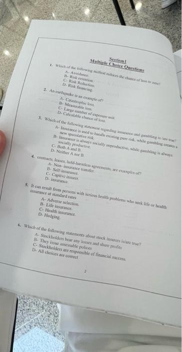  Multiple Choice Questions Section 1. Which of the following method reduces
