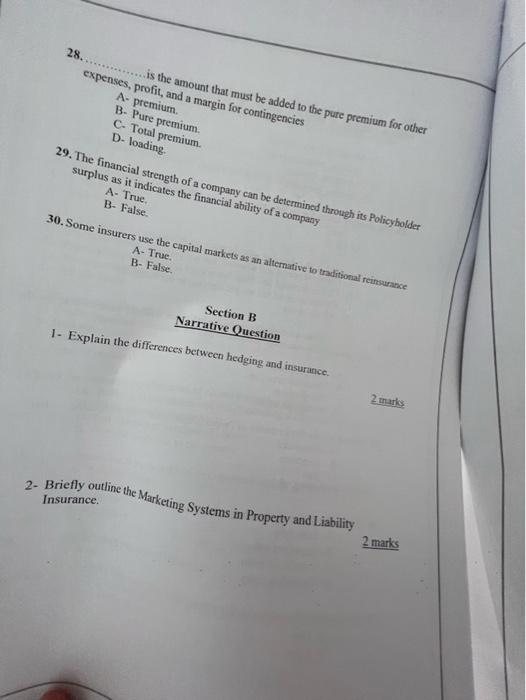 leases, hold-harmless agreemeens, are examples of A- Non-insurance transfer. B- Self-insurance C-
