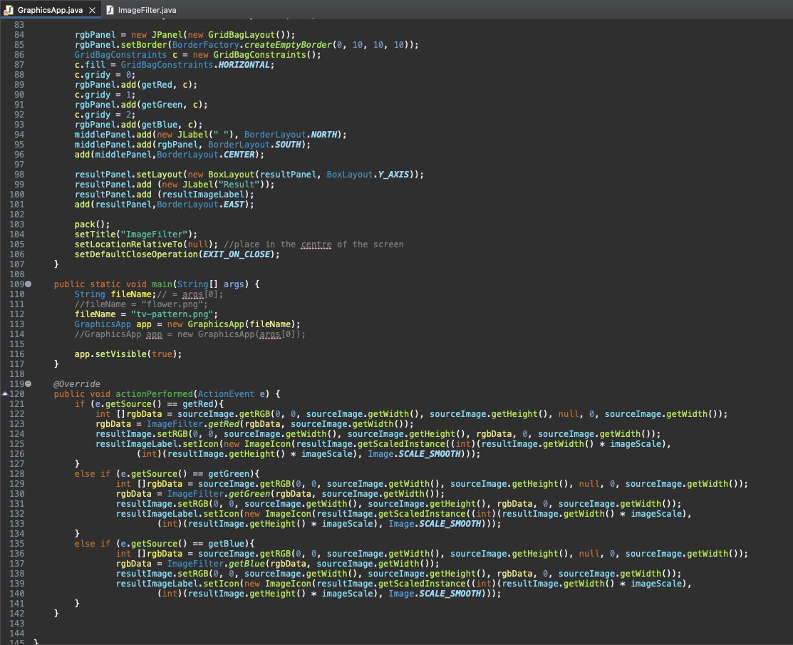 corresponding button in the application window. The actual image processing is to