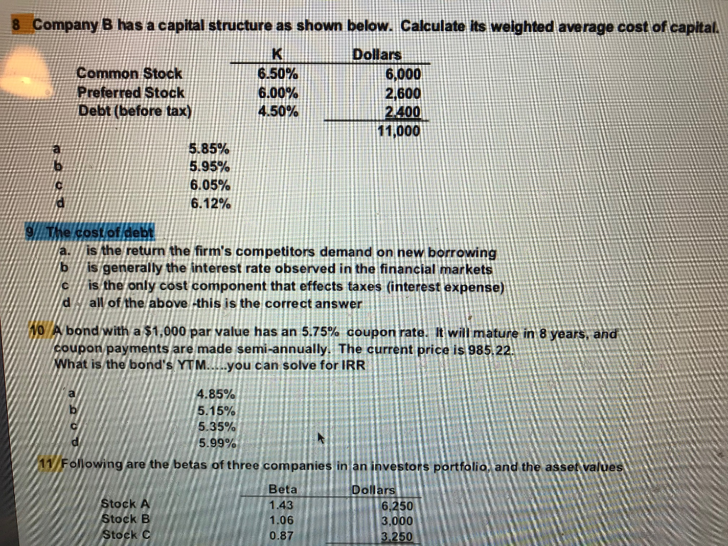 Please help with number 8. 9 too if you have any thoughts.