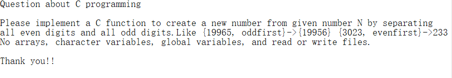 C programming. Question about C programming Please implement a C function