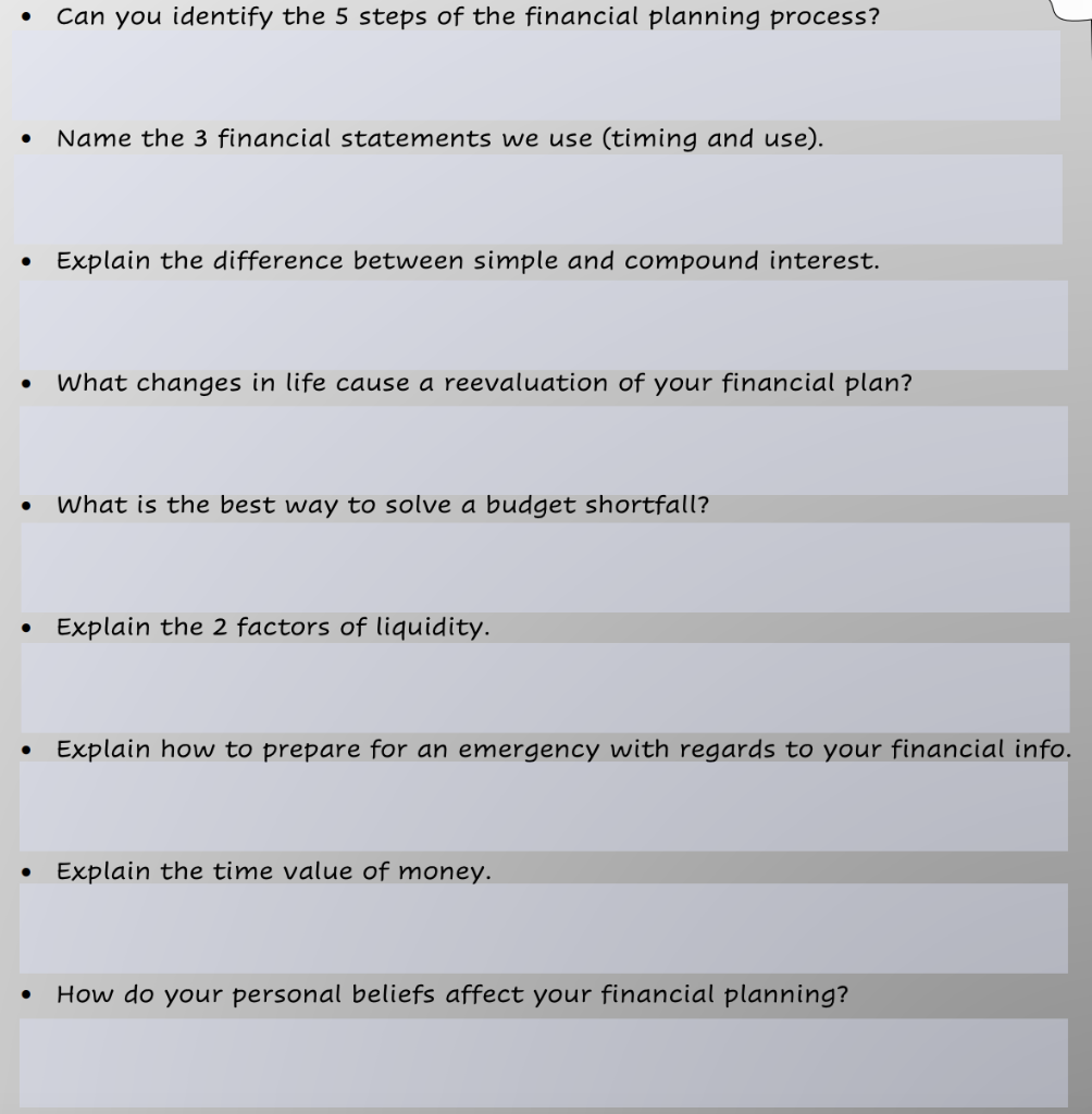 please quick I have 1 hour to submit - Name the 3