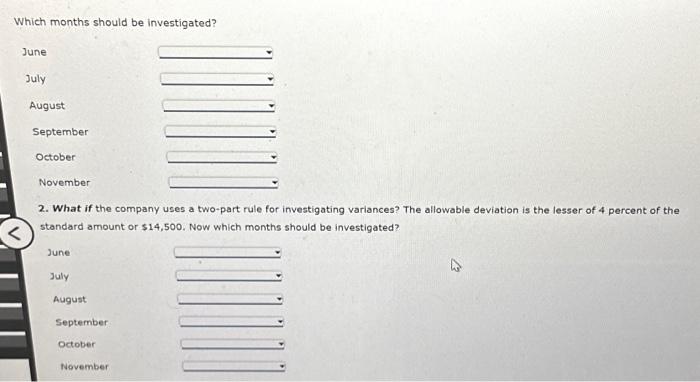 Company set a standard cost for one item at $328,000; allowable deviation