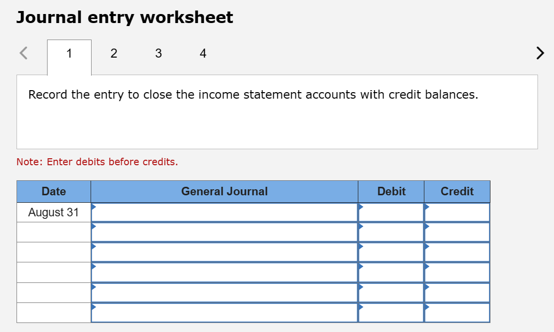statement accounts with debit balances. Note: Enter debits before credits. Record the