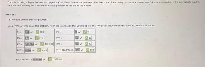  compounded moethly, what will be his balleon paymenk at the end