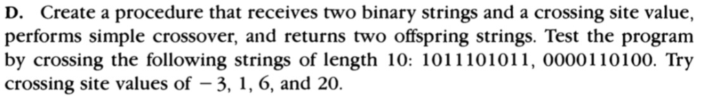 Matlab problem D. Create a procedure that receives two binary strings and