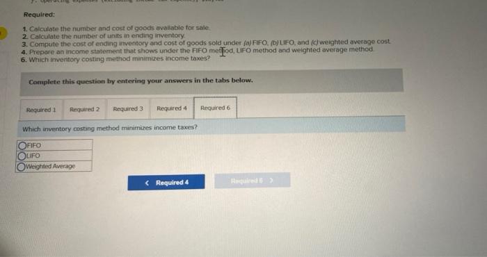 1 Cate the number and cost of goods available for sale 2.