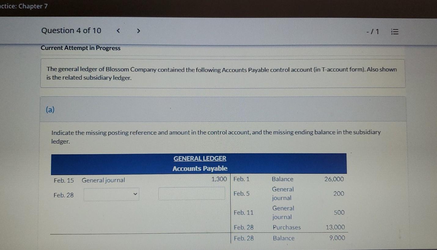 actice: Chapter 7 Question 4 of 10 -/ 18 Current Attempt