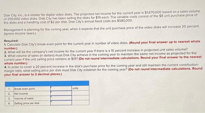 Please help, if your right, I will like Disk City, Inc, is