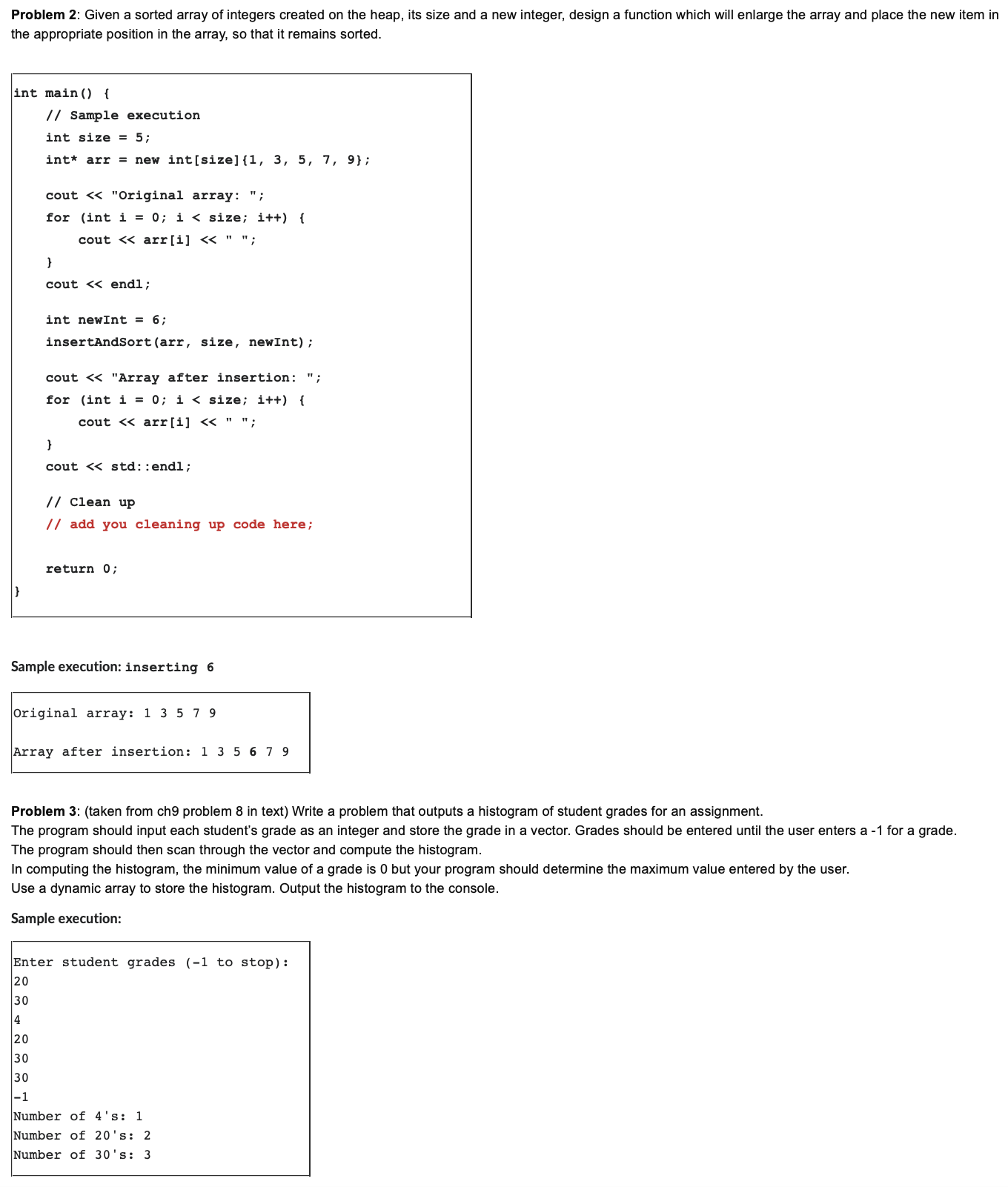  Problem 2: Given a sorted array of integers created on the