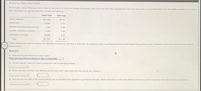  Answer 2,3,4 Structuring Mere Problem Preth foods, and to determine it