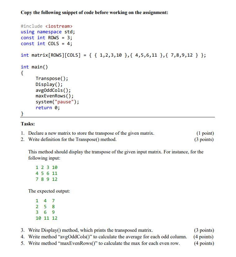  How would you complete this task in programming in C++ Copy