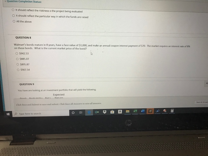 with calulations and work ASAP!! thanks. Question completion Status: QUESTION 16 You