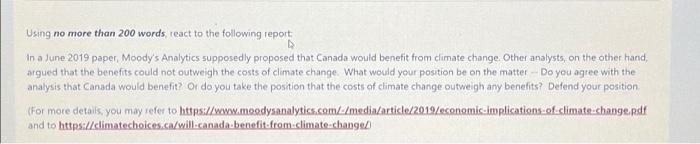 i need urgent Using no more than 200 words react to the