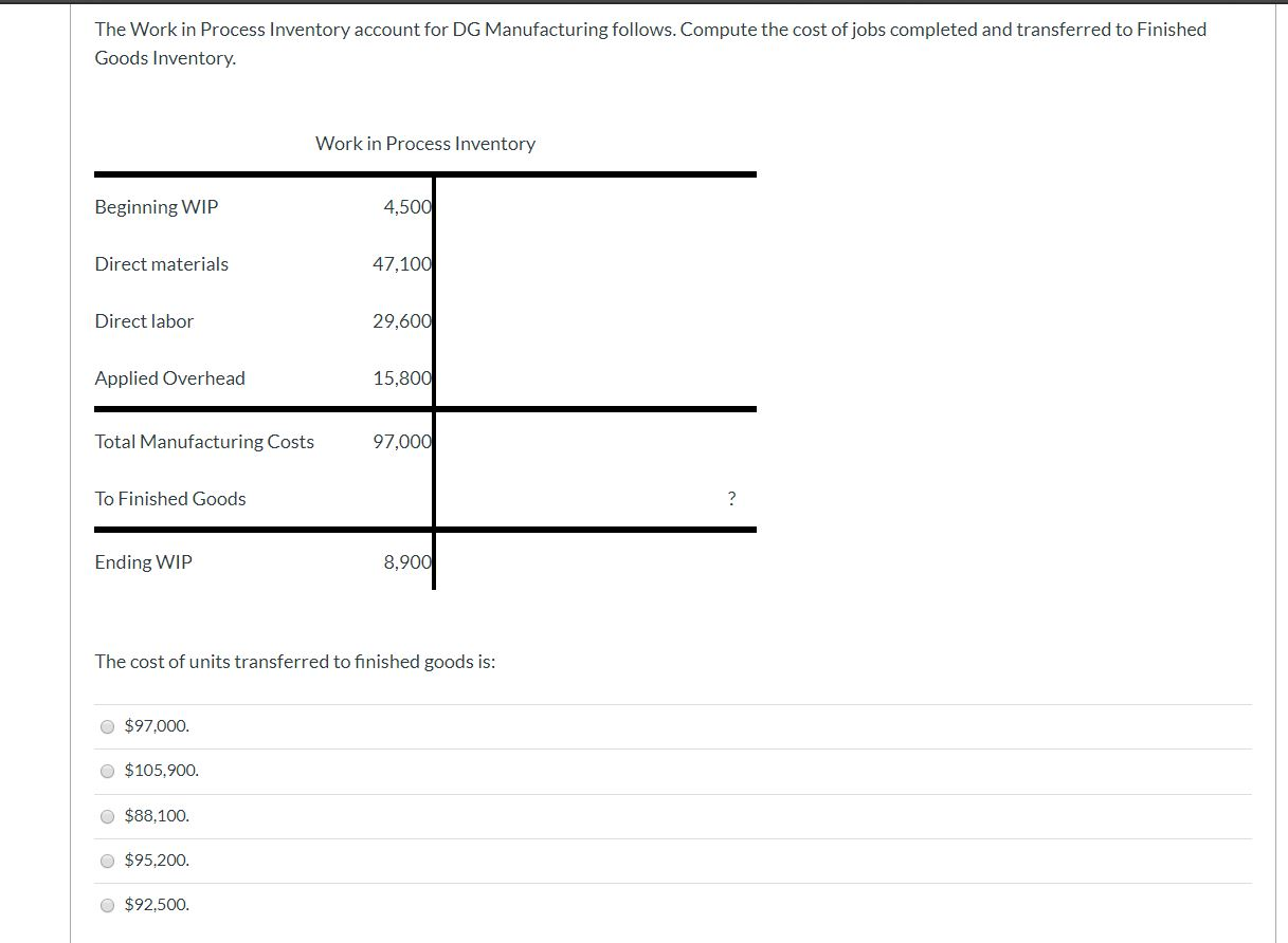 URGENT PLEASE HELP! The Work in Process Inventory account for DG Manufacturing