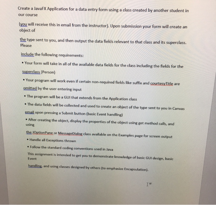  Create a JavaFX Application for a data entry form using a