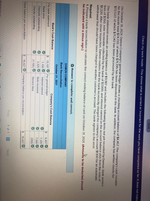  Check my work mode : This shows what is correct or