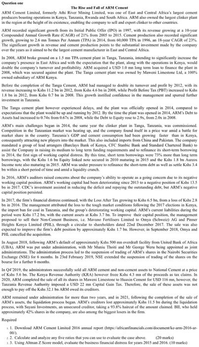 kindly help with this Question one The Mise and Fall of ARM