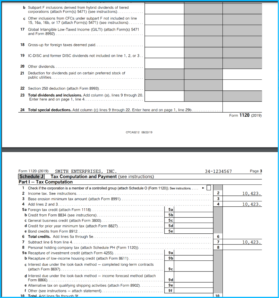 separate instructions. CPCA020508/22/19 9 Subtotal. Add lines 1 through 8 . See