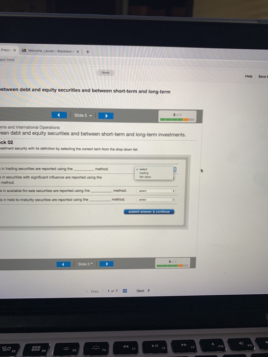 between short-term and long-term investments. 5 of Slide 5 chapter 15: Investments
