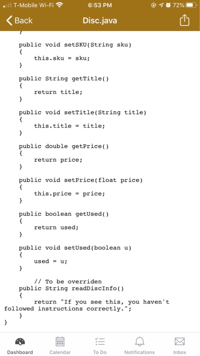 // ***** Getters and Setters ***** public String getSKU() { return sku;