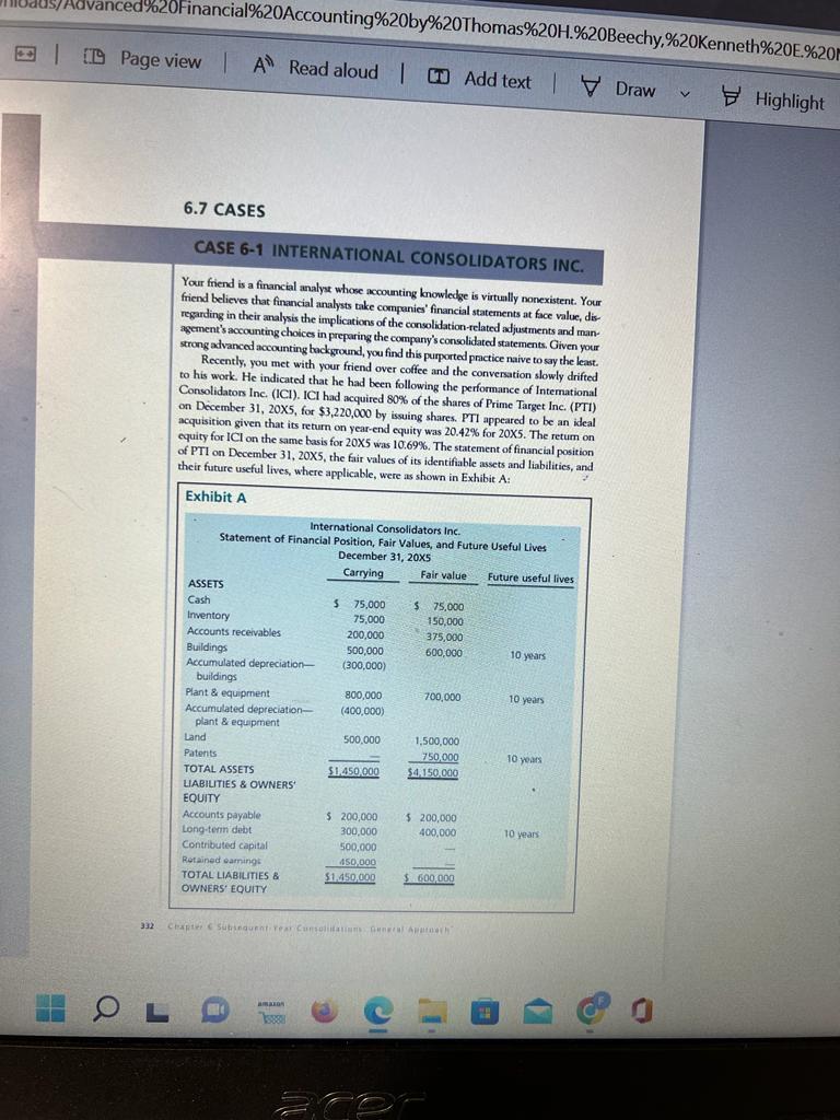  Your friend is a financial analys whose accounting knowledge is virtually