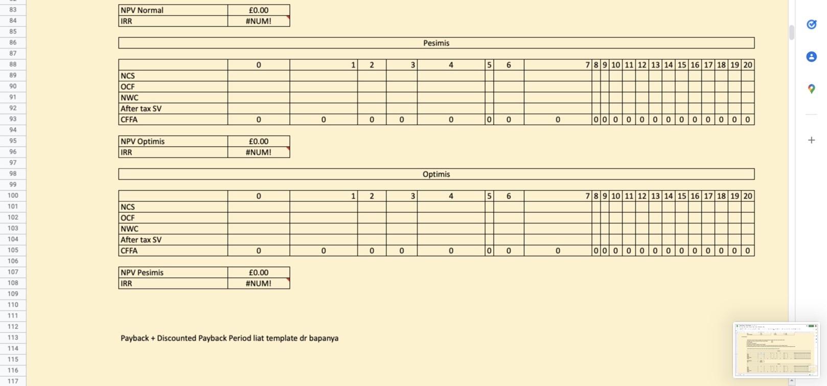Depreciation - Straight Line OCF per year NWC SV After Tax SV