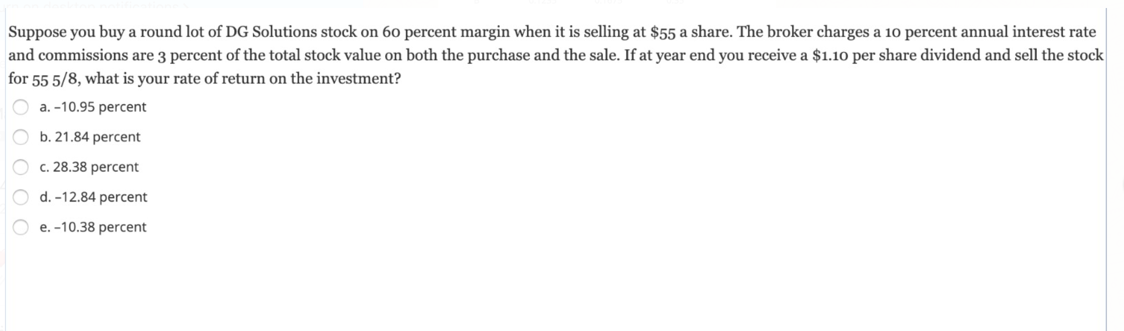 annual rates of return of Stock Z for the last four years
