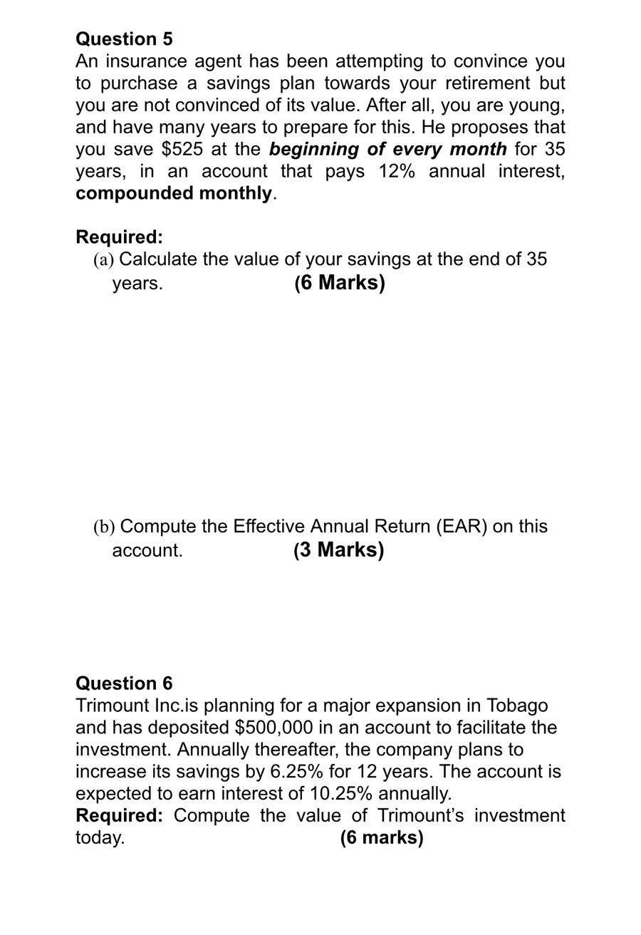 HELP NEEDED PLEASE Formula that I must follow Question 5 An