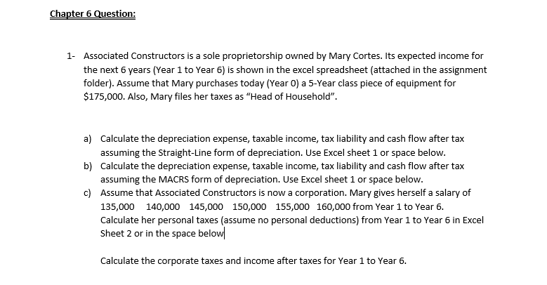 information given Chapter 6 Question: 1- Associated Constructors is a sole