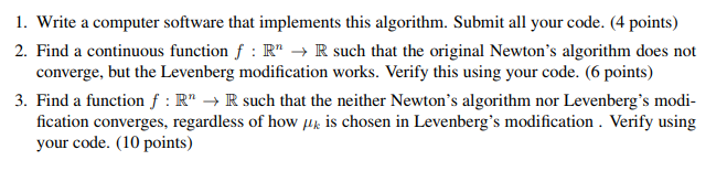 1. Write a computer software that implements this algorithm. Submit all