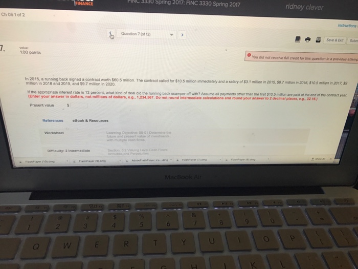  In 2015, a running back signed a contract worth $60.5 million.