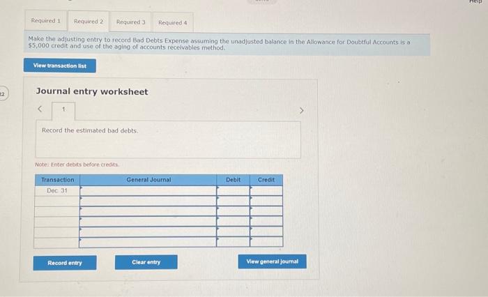 the data analytics on bad debts expense at year-end. To do this,