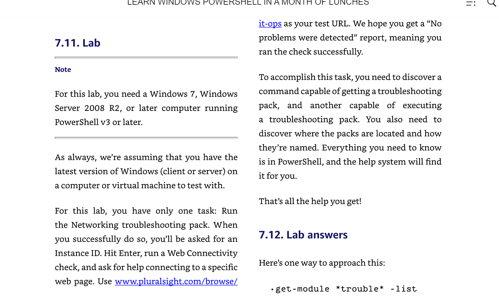 PowerShell Please complete all steps. Thank You! it-ops as your test URL.