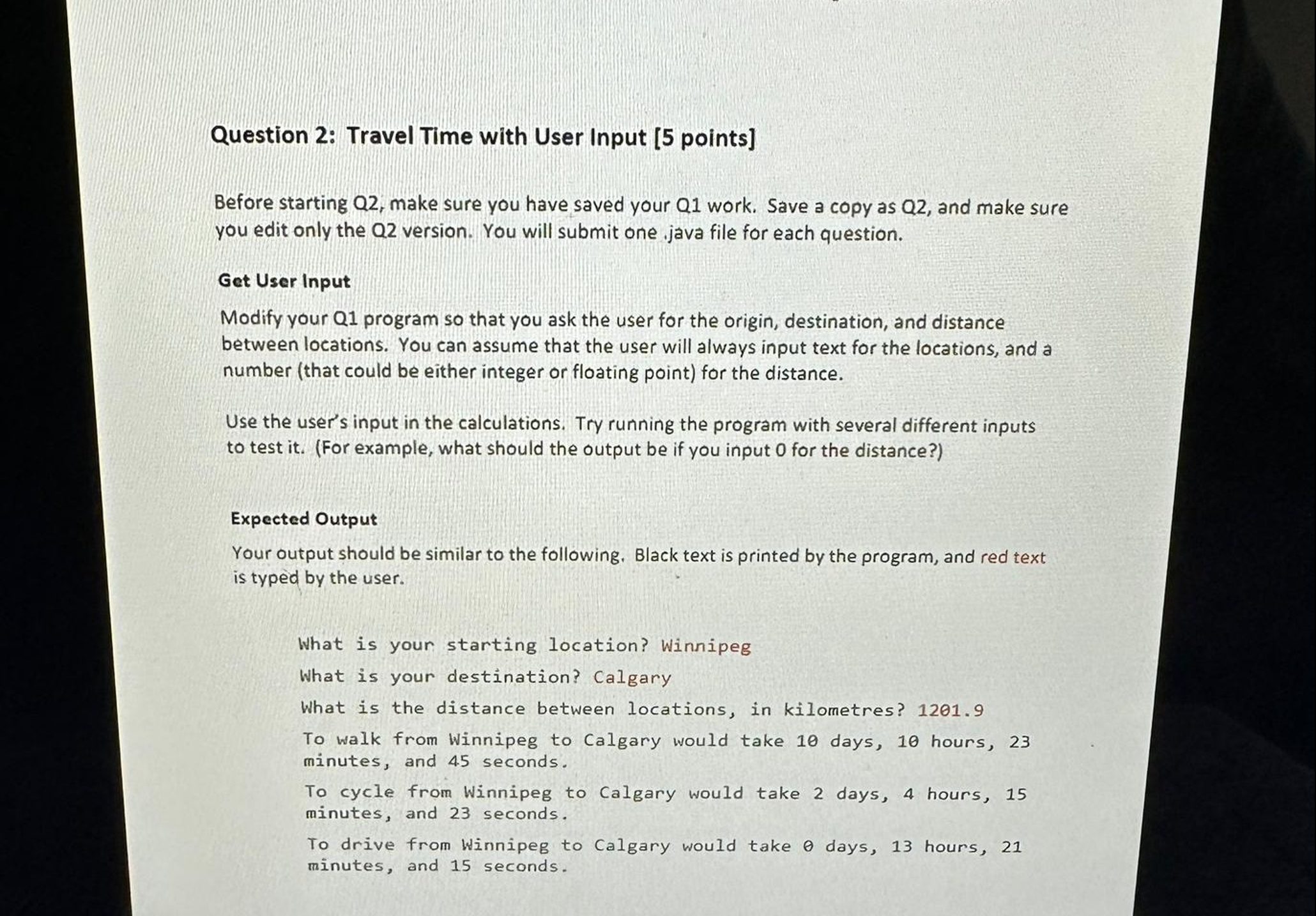  Basic Java Programming for Question 2. If you want You can