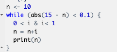 Use R language Write a while loop to perform the following task: