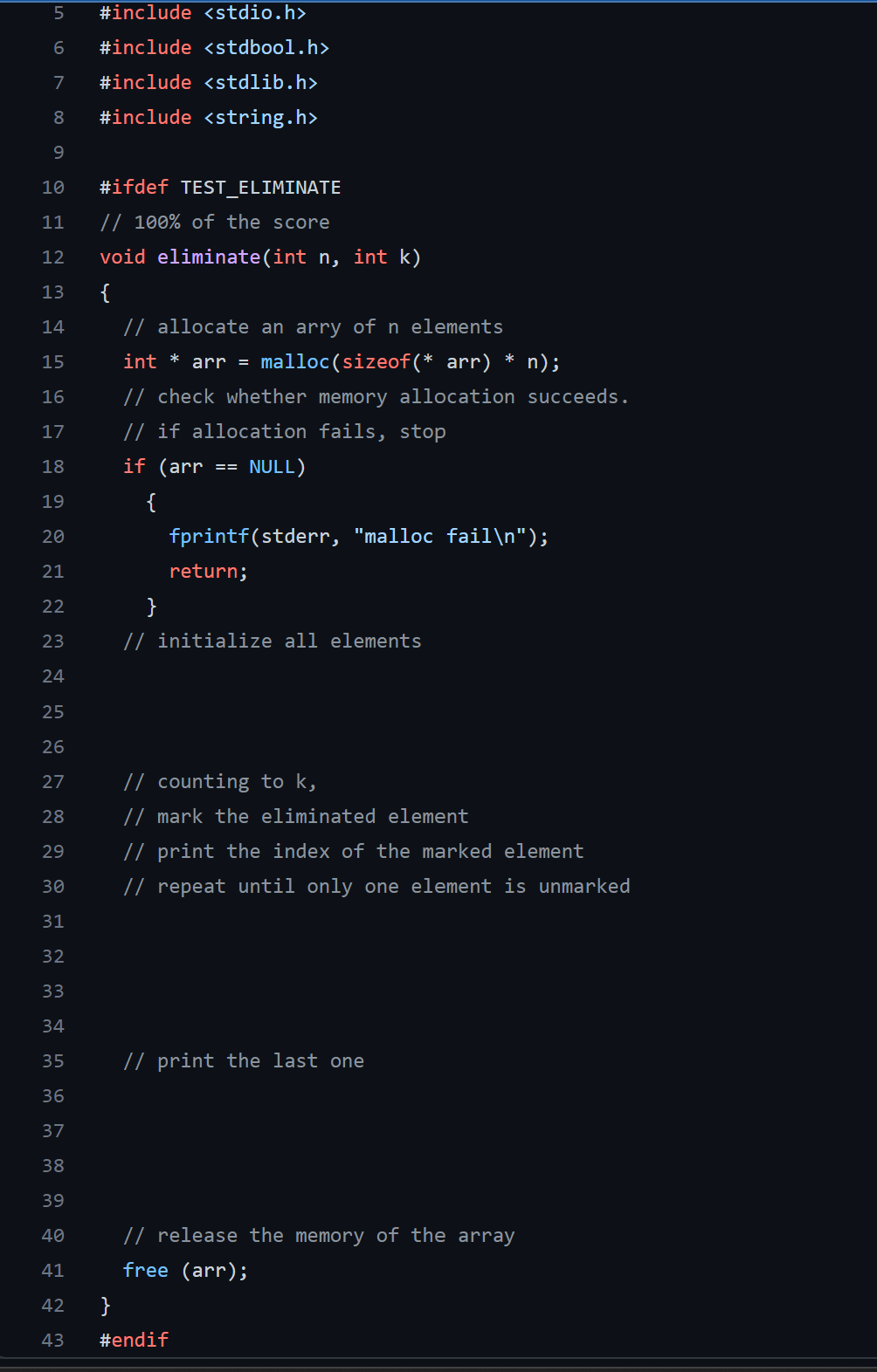 is k. They keep counting until only one person is left. This