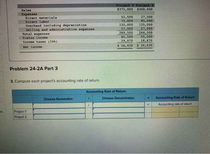 to invest in one of two new projects. Project Y requires a