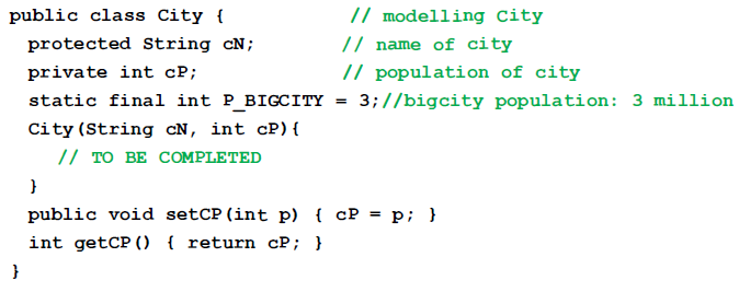  Only consider the programme code given above and the comment information,