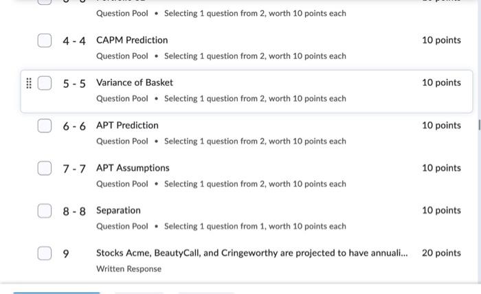 how to find and calculate these questions using Julia programming? Question Pool