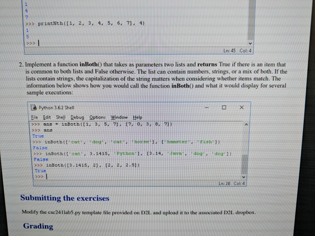 in python please 4 3s8 printNch (I1. 2.3/4, 5, 6.714) Ln: