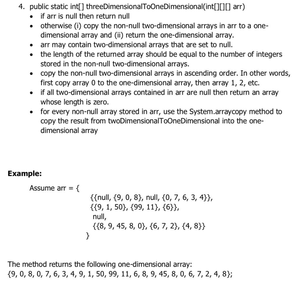with incorporating the static methods below using 2D arrays, 3D arrays, and