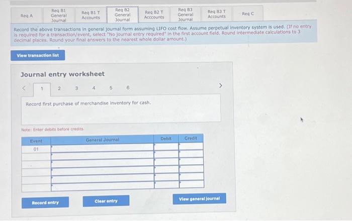 answer reg B2 General journalonly Record the above transactions in general journat