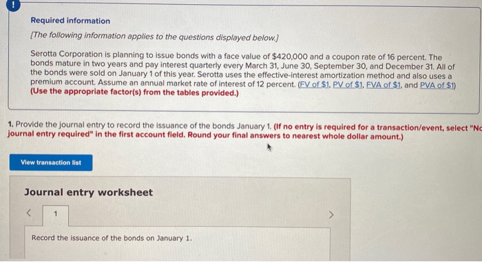  Please help :) ! Required information [The following information applies to